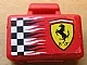 Minifigure, Utensil Briefcase with Checkered Ferrari Logo Pattern on Both Sides (Stickers)