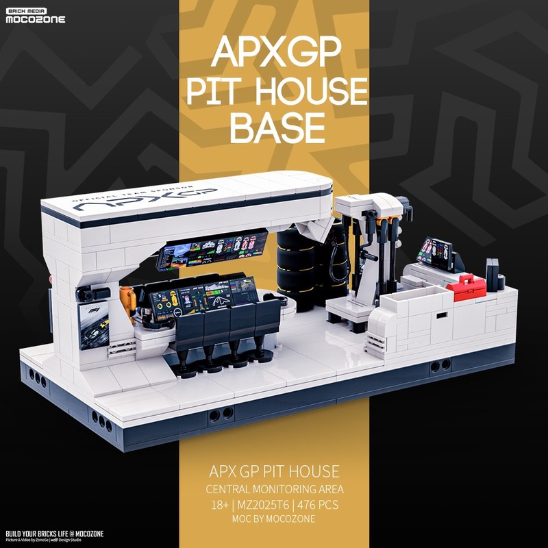 Lego APX GP F1 Pit House Show Base Monitoring Station