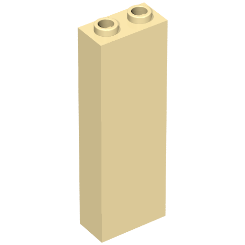 Lego Brick 1 x 2 x 5 with Blocked Open Studs and Bottom Stud Holder with Asymmetric Ridges / Tan