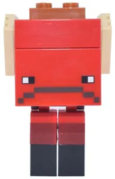 Minecraft Strider (Dark Red Plate 1 x 3, Yellow Round Plates 1 x 1 with Open Stud) - Brick Built
