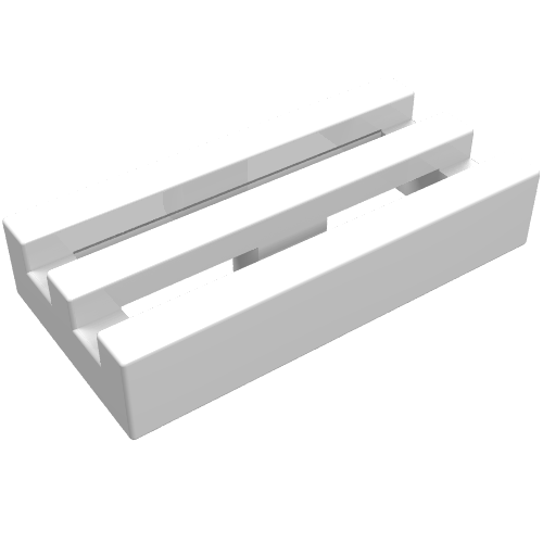 Lego Tile Special 1 x 2 Grille without Bottom Groove / White