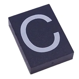 Modulex Tile 3 x 4 with White 'C' Print, without Internal Supports / Modulex Tile Blue
