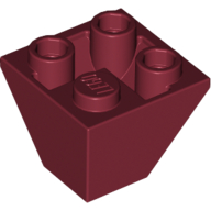 Lego Brick Sloped Inverted 45° 2 x 2 Double Convex / Dark Red