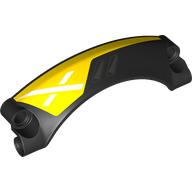 Lego Technic Panel Car Mudguard Arched 9 x 2 x 3, Arched Top #42 with Yellow Paint, White X print