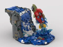 Sockeye Salmon and waterfall