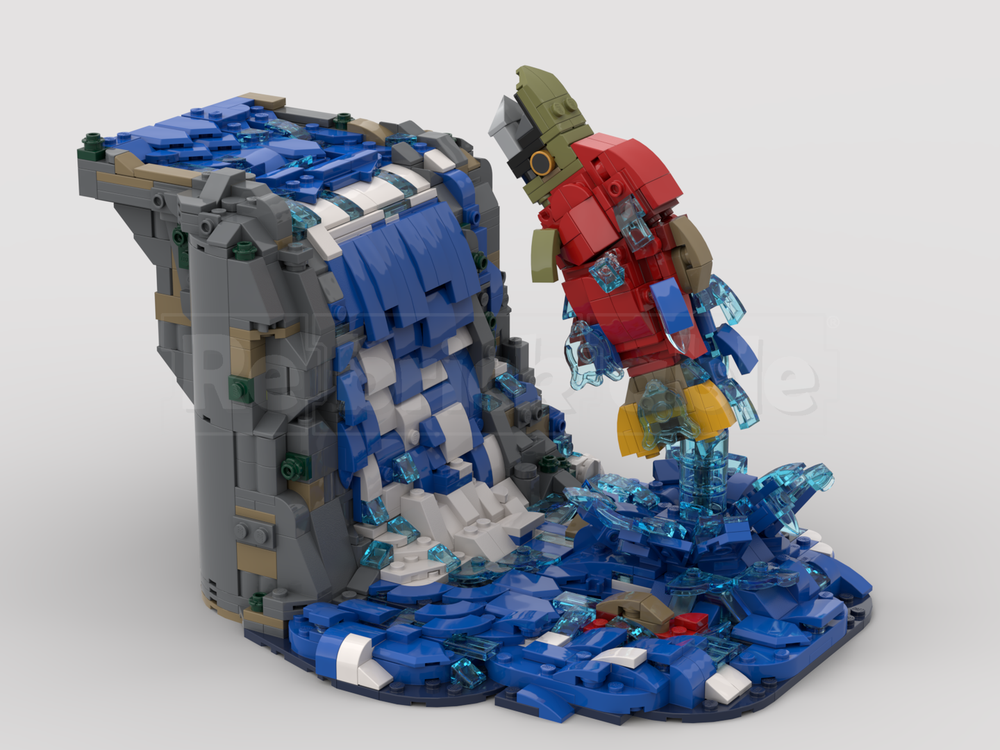 Lego Sockeye Salmon and waterfall