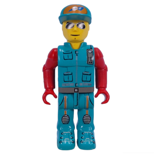 Lego Juniors Midifig, Jack Stone, Dark Turquoise Jumpsuit, Red Arms and Hands / Dark Turquoise