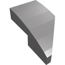 Brick Wedged, Curved 2 x 1 with Stud Notch Left / Flat Silver