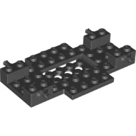 Vehicle Base 6 x 10 x 1 with Wheels Holder and 4 x 2 Recessed Center, Corner Cutouts with Smooth Underside / Black