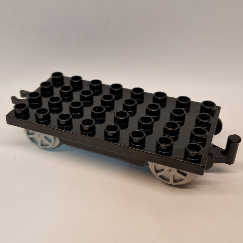 Lego Duplo Train Base 4 x 8 with Pearl Light Gray Train Wheels and Moveable Hook / Black