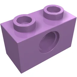 Technic Brick 1 x 2 [1 Pin Hole] / Medium Lavender