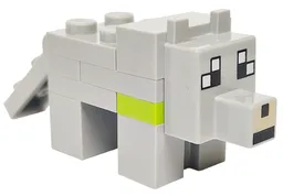 Minecraft Wolf, Tamed (Lime Plate 1 x 2) - Brick Built
