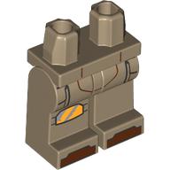 Lego Hips and Dark Tan Legs with Pockets, Yellow/Sand Blue Knee Cap, Reddish Brown Toes print