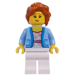 Visitor, Bright Light Blue Torso, White Legs, Dark Orange Hair