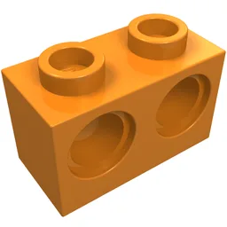 Technic Brick 1 x 2 [2 Pin Holes] / Orange