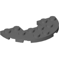 Plate Round Half 3 x 6 with 1 x 2 Cutout / Dark Bluish Gray