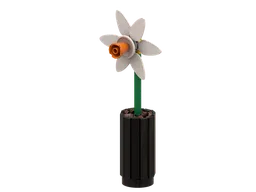 Small round vase with a daffodil