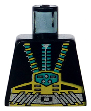 Lego Torso Aquazone Aquaraider Gold & Silver Straps, Control Box Pattern
