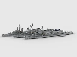 fletcher class destroyer w3 different layout scale 1/300