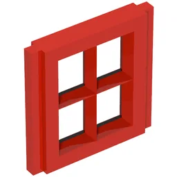 Window Pane 1 x 2 x 2 for Slotted Bricks / Vintage Red