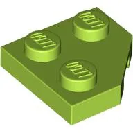 Wedge Plate 2 x 2 Cut Corner / Lime