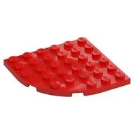 Plate Round Corner 6 x 6 / Red