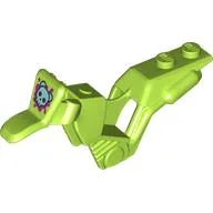 Fairing, Motorcycle, Dirt Bike with 1 x 2 Studs and Bear Head Print / Lime