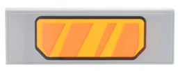 Tile 2 x 6 with Bright Light Orange Panel with Orange Reflections on Light Bluish Gray Background Pattern (Sticker) - Set 10302