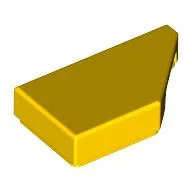 Tile 1 x 2 with Stud Notch Right / Yellow