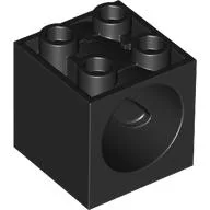 Brick Special 2 x 2 x 1 2/3 with Worm Gear Hole / Black