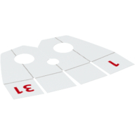 Lego Neckwear Cape Collar, Square with Red '1' and '31' Print / White