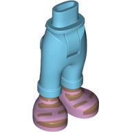 Lego Minidoll Hips and Folded Trousers with Medium Brown Feet, Metal Pink Sandals print / Medium Azure