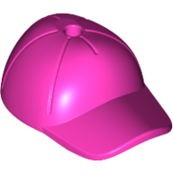 Lego Hat / Cap Short Curved Bill with Seams and Hole on Top / Dark Pink