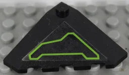 Wedge 4 x 4 (Slope 18 Corner) with Lime Circuitry Pattern Model Left Side (Sticker) - Set 7713