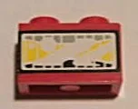 Brick 1 x 2 with Headlight Yellow Pattern (Sticker) - Set 8858-1