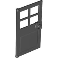 Lego Door 1 x 4 x 6 with 4 Panes and Stud Handle / Black