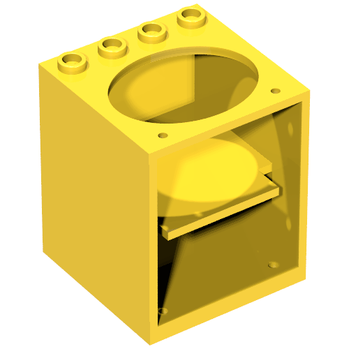 Lego Belville, Cupboard 4 x 4 x 4 with Elliptical Hole for Sink / Yellow