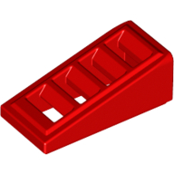 Lego Brick Sloped 18° 2 x 1 x 2/3 with 4 Slots / Grate / Red