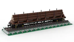 Lego BR 30 Ton Bogie Bolster Wagon (Log Carrier) (8-Wide)