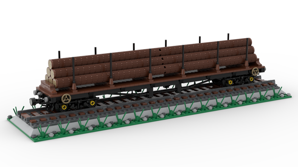 Lego BR 30 Ton Bogie Bolster Wagon (Log Carrier) (8-Wide)