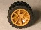 Wheel 18mm D. x 14mm Spoked with Black Tire 24 x 14 Shallow Tread (51377 / 30648) / Pearl Gold