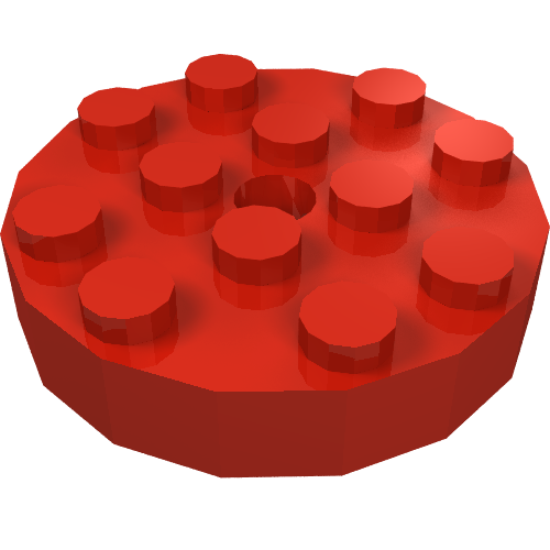 Lego Turntable 4 x 4 Top, Locking / Red
