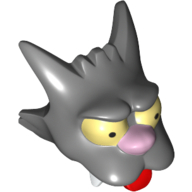 Lego Minifig Head Special, Simpsons, Scratchy / Dark Bluish Gray