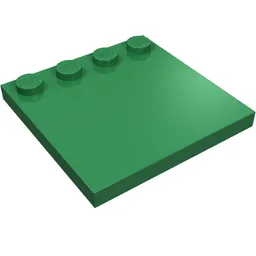 Plate Special 4 x 4, Studs on One Edge Plain] / Green