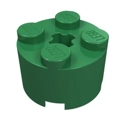 Brick Round 2 x 2 with Axle Hole / Green