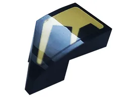 Wedge 2 x 1 x 2/3 Right with Gold Stripes Pattern (Sticker) - Set 76899