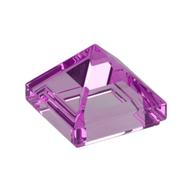 Lego Brick Sloped 45° 1 x 1 x 2/3 Quadruple Convex [Pyramid] / Trans-Dark Pink