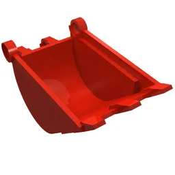 Technic Digger Bucket 4 x 4 x 9 with 3 teeth / Red
