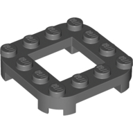 Lego Plate Round Corners 4 x 4 x 2/3 Circle with 2 x 2 Opening / Dark Bluish Gray