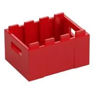 Box / Crate with Handholds 3 x 4 x 1 2/3 / Red
